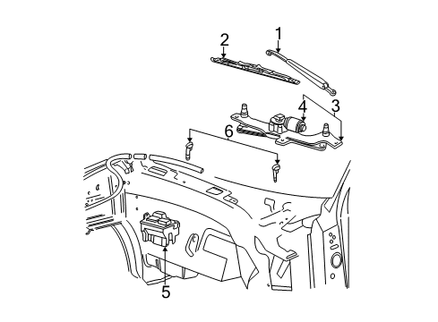 1999 Ford F-250 Wiper & Washer Components Washer Reservoir Diagram for 7L3Z-17618-A