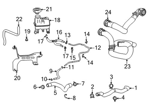 2022 Cadillac CT4 Radiator Hoses Lower Hose Clip Diagram for 11509087