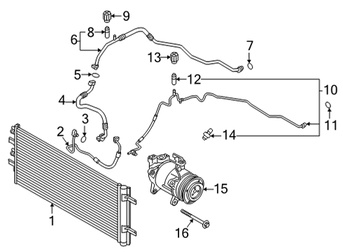 2020 BMW 228i xDrive Gran Coupe Air Conditioner RP A/C COMPRESSOR WITH MAGNE Diagram for 64527948797