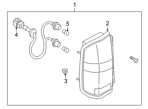 2003 Infiniti QX4 Bulbs Body Assembly-Combination Lamp, LH Diagram for 26559-3W700