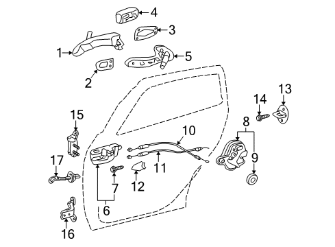 2010 Pontiac Vibe Rear Door Rear Side Door Lock Diagram for 19184231