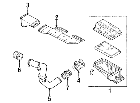 1992 Infiniti M30 Air Intake Cleaner Assy-Air Diagram for 16500-F6600