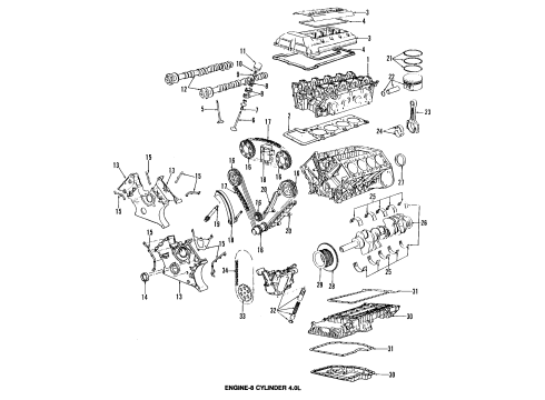 1994 BMW 530i Engine Parts, Mounts, Cylinder Head & Valves, Camshaft & Timing, Oil Pan, Oil Pump, Crankshaft & Bearings, Pistons, Rings & Bearings Alcan-Nikasil Piston Diagram for 11251704841