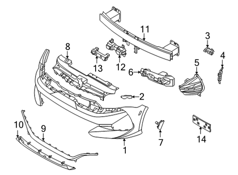 2021 Kia K5 Bumper & Components - Front MOULDING-Bumper, Lowe Diagram for 865C1L3300