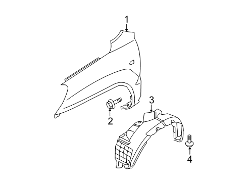 2005 Kia Sportage Fender & Components Guard Assembly-Front Wheel Diagram for 868111F000
