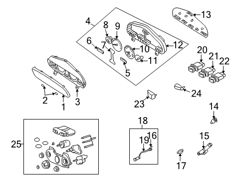 2002 Hyundai Santa Fe A/C & Heater Control Units Air Conditioning Switch Assembly Diagram for 97265-26000