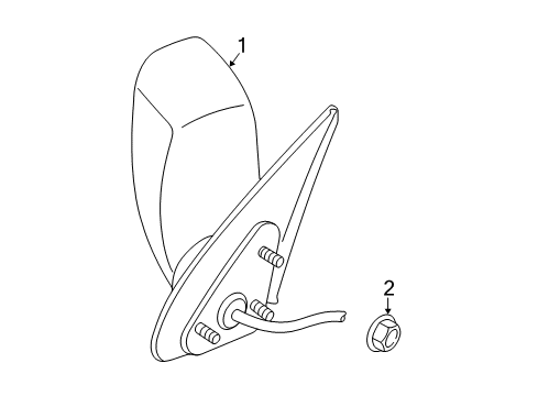 2004 Dodge Durango Outside Mirrors Outside Rear View Mirror Diagram for 55077398AI