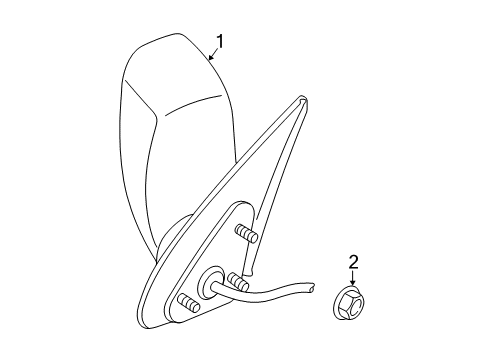 2004 Dodge Durango Outside Mirrors Mirror-Outside Rearview Diagram for 55077502AM