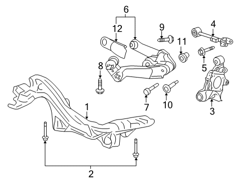2016 Honda CR-V Rear Suspension Components, Upper Control Arm, Stabilizer Bar Protector, RR. Arm (Lower) Diagram for 52352-T1G-E01
