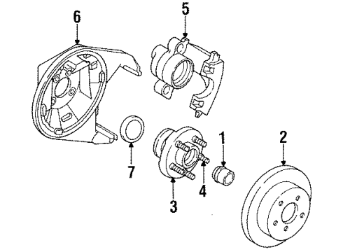 1999 Plymouth Neon Rear Brakes Brake Hub And Bearing Diagram for 5003549AA