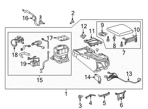 2017 Lexus LX570 Console Door Sub-Assembly, Console Diagram for 58905-60540-A5