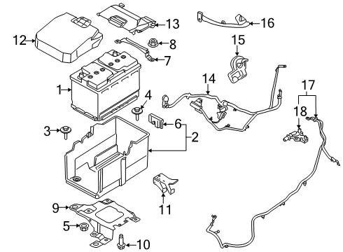 2018 Lincoln MKC Battery Battery Tray Diagram for EJ7Z-10732-C
