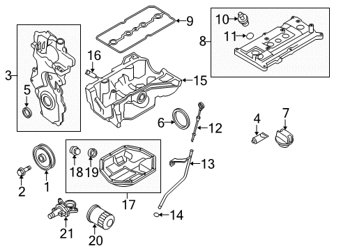 2010 Nissan Versa Filters Positive Crankcase Ventilation Control Valve Assembly Diagram for 11810-AR001