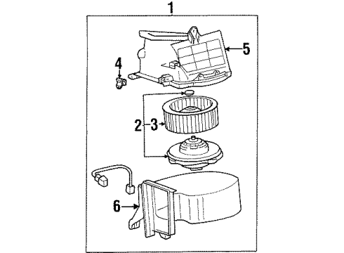 1999 Chevrolet Prizm Blower Motor & Fan BLOWER, Heater Blower Motor Diagram for 94859189