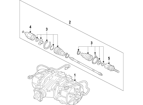 2011 Acura ZDX Rear Axle, Axle Shafts & Joints, Drive Axles, Propeller Shaft Shaft Assembly, Propeller Diagram for 40100-STX-A52