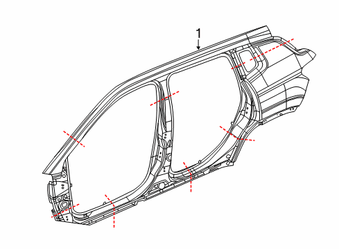 2021 Jeep Compass Uniside Panel-Body Side Aperture Outer Diagram for 68243522AD