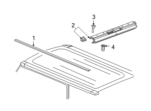 2006 Hummer H2 Exterior Trim - Roof Applique Asm-Roof Panel Rear Diagram for 25953711