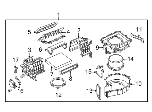 2014 Infiniti QX80 Blower Motor & Fan Seal-Duct, Outlet Diagram for 27808-1LA1A
