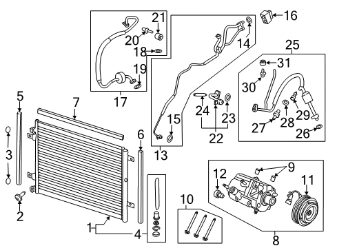 2017 Ford F-250 Super Duty Air Conditioner Evaporator Assembly Diagram for HC3Z-19850-B