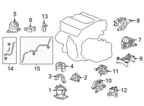 2015 Honda Accord Engine & Trans Mounting Bracket, Eng Side Mounting Diagram for 50620-T2G-A01