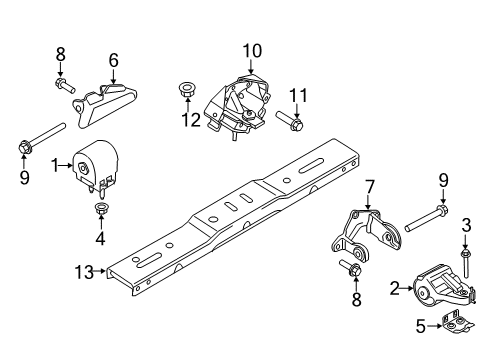 2016 Ford F-150 Engine & Trans Mounting Mount Bracket Diagram for DL3Z-6030-A