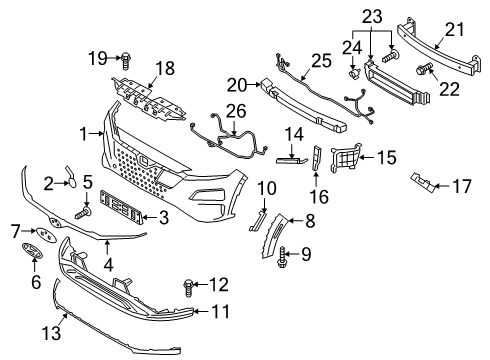 2019 Hyundai Kona Electric Front Bumper Sensor-Ambient Diagram for 969850X000