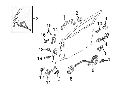 2010 Kia Forte Front Door Motor Assembly-Front Power Window Diagram for 824501M000