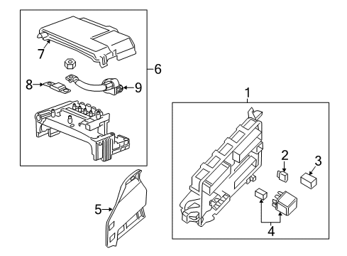 2014 Cadillac CTS Fuse & Relay Mount Bracket Diagram for 22917326