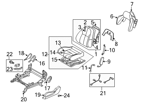 2005 Nissan 350Z Front Seat Components Cushion Assy-Front Seat Diagram for 87350-CD075