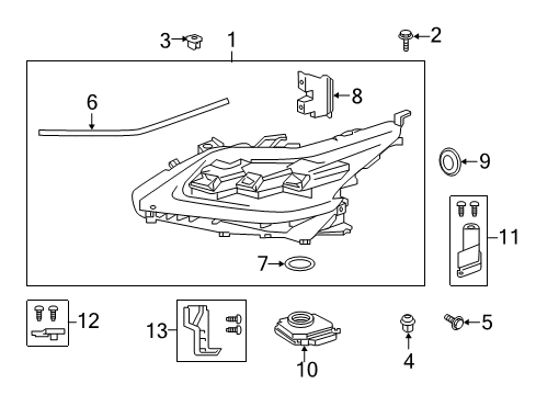 2017 Lexus LX570 Headlamps Bracket, HEADLAMP, L Diagram for 81158-60J60