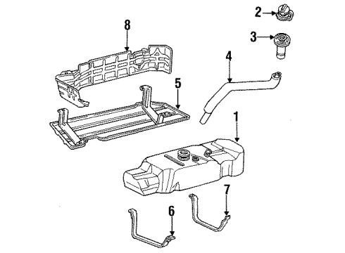 1992 Ford F-350 Fuel System Components Fuel Pump Diagram for F6TZ-9A407-CC