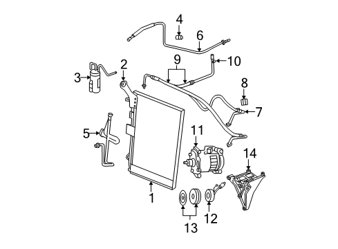 2006 Dodge Ram 1500 A/C Condenser, Compressor & Lines O Ring-A/C Line Diagram for 5142378AA