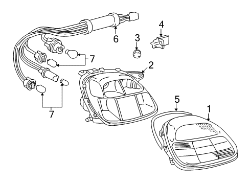 2002 Toyota MR2 Spyder Bulbs Housing Diagram for 81553-17150