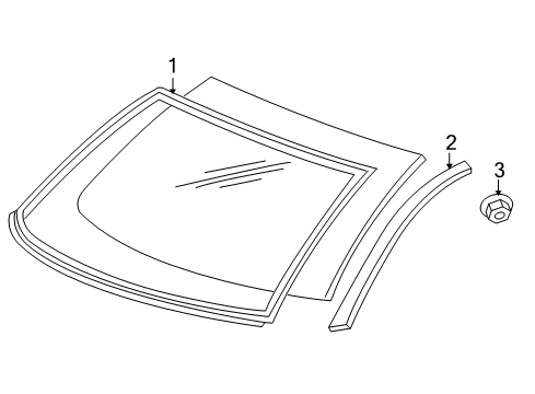 2007 Mercury Grand Marquis Back Glass - Reveal Moldings Side Molding Diagram for F2MY-5451728-A