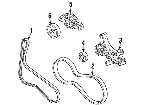 1995 Pontiac Firebird Water Pump, Belts & Pulleys Belt-Water Pump & A/C Compressor & Generator & P/S Pump Diagram for 10243486