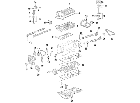 2005 Chevrolet Colorado Engine Parts, Mounts, Cylinder Head & Valves, Camshaft & Timing, Variable Valve Timing, Oil Pan, Oil Pump, Balance Shafts, Crankshaft & Bearings, Pistons, Rings & Bearings Oil Pan Diagram for 12580241