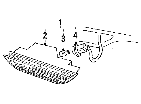 1990 Honda Civic High Mount Lamps Light Assy., High Mount Stop Diagram for 34270-SH3-A02