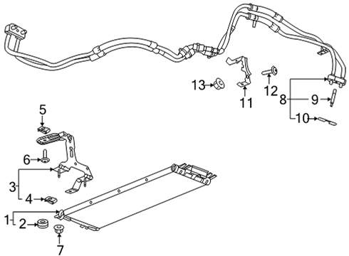 2021 Cadillac CT5 Oil Cooler Hose & Tube Assembly Diagram for 84873593