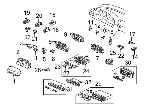 1999 Acura TL Switches Socket Assembly, Bulb (14V 1.4W) Diagram for 78181-S30-003