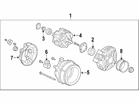 2007 Honda Odyssey Alternator, Starter Alternator Assembly (Csd30) (Denso) Diagram for 31100-RYP-A01