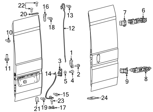 2014 Ram ProMaster 2500 Rear Door Cargo Door Latch Diagram for 68226089AC