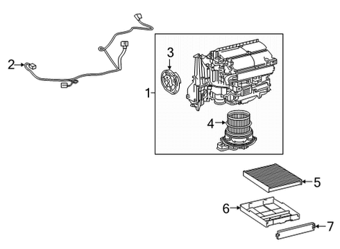 2022 Toyota Corolla Cross Blower Motor & Fan Harness Diagram for 82212-0A040