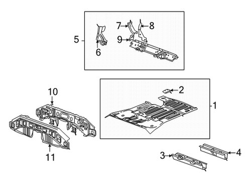 2022 Buick Envision Rear Floor & Rails Rear Floor Pan Diagram for 84784176
