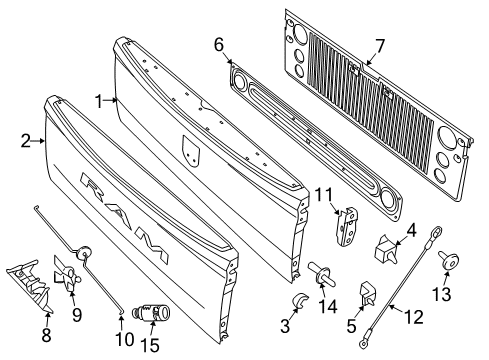 2017 Ram 2500 Tail Gate Link-TAILGATE Handle To Latch Diagram for 68049240AA