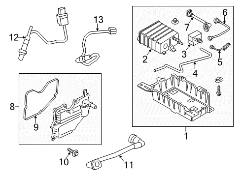 2019 Ford Mustang Emission Components Vent Hose Diagram for FR3Z-6A664-A