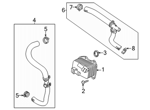 2022 Cadillac CT4 Engine Oil Cooler Inlet Hose Diagram for 12697175