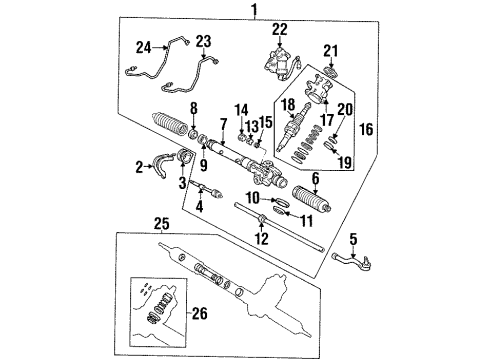 1992 Lexus SC300 Steering Column & Wheel, Steering Gear & Linkage Guide Cap Diagram for 45524-16010