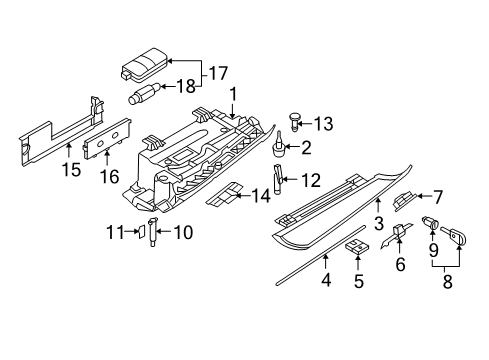 2007 BMW 530xi Glove Box Catch Diagram for 51168200677