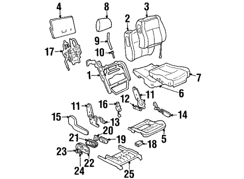 2003 Oldsmobile Aurora Front Seat Components PANEL, Front Seat Cushion Side Diagram for 16817416