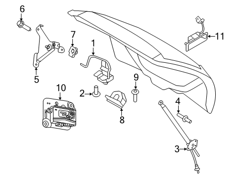 2012 Lincoln MKX Lift Gate Bracket Diagram for BT4Z-78404C77-A